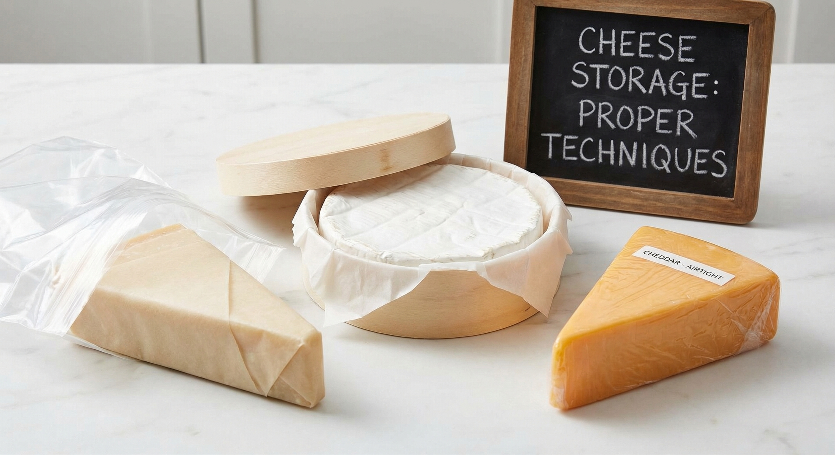 Proper cheese storage technique with wax paper wrapping